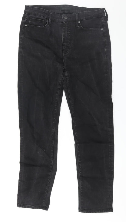 Uniqlo Womens Black Cotton Straight Jeans Size 30 in L27 in Regular Zip
