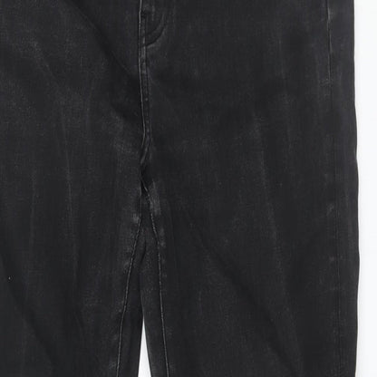 Uniqlo Womens Black Cotton Straight Jeans Size 30 in L27 in Regular Zip