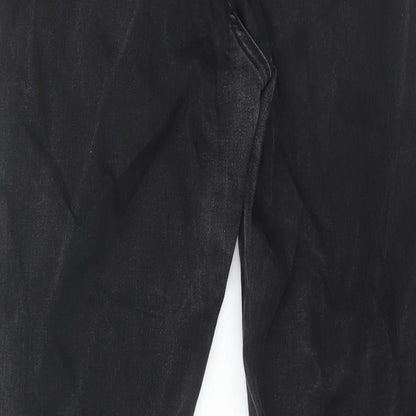 Uniqlo Womens Black Cotton Straight Jeans Size 30 in L27 in Regular Zip