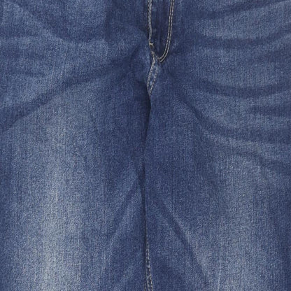 Avenue Mens Blue Cotton Straight Jeans Size 32 in L33 in Slim Zip
