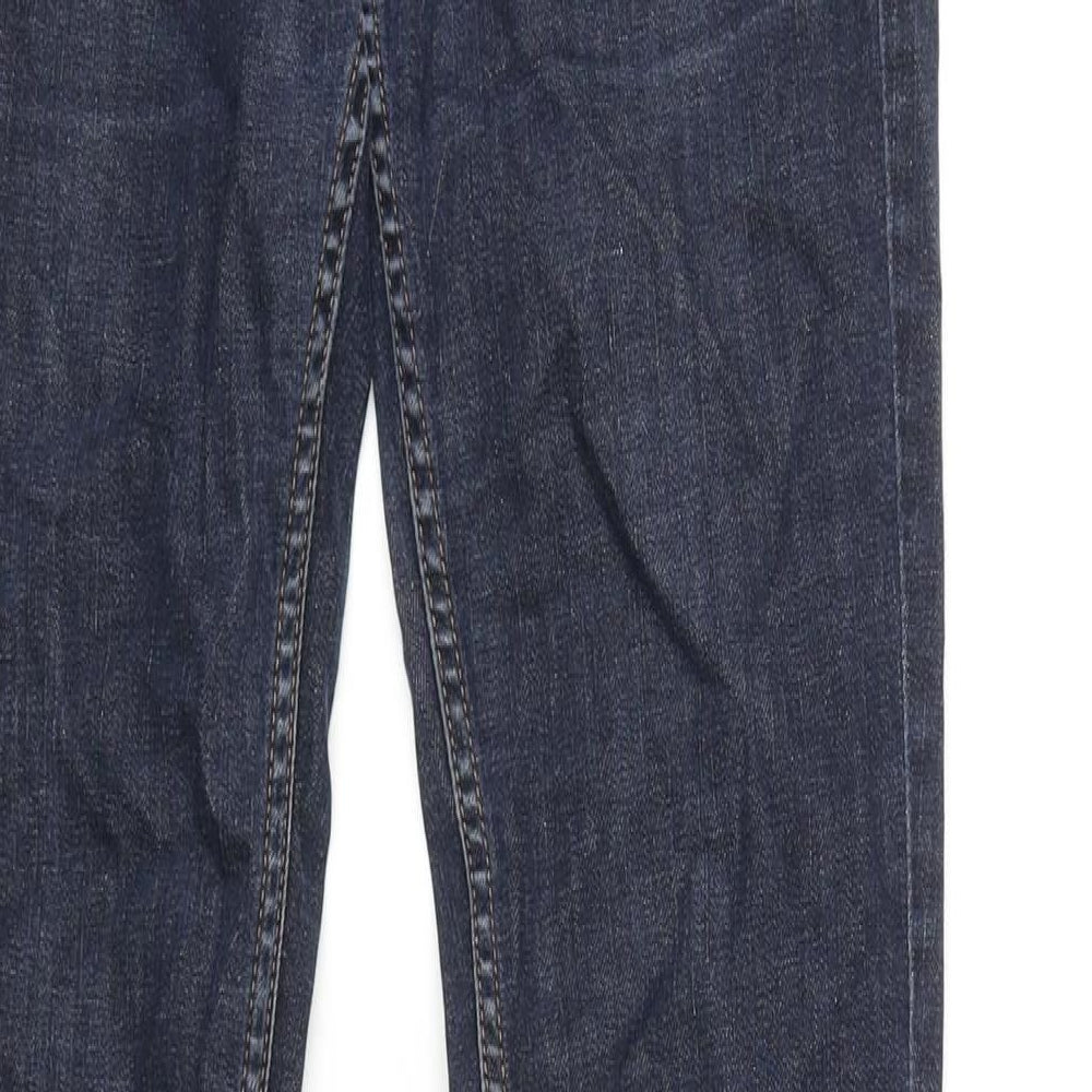 Topshop Womens Blue Cotton Skinny Jeans Size 28 L36 in Regular Zip
