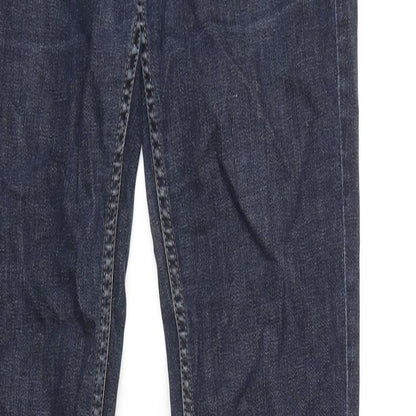 Topshop Womens Blue Cotton Skinny Jeans Size 28 L36 in Regular Zip