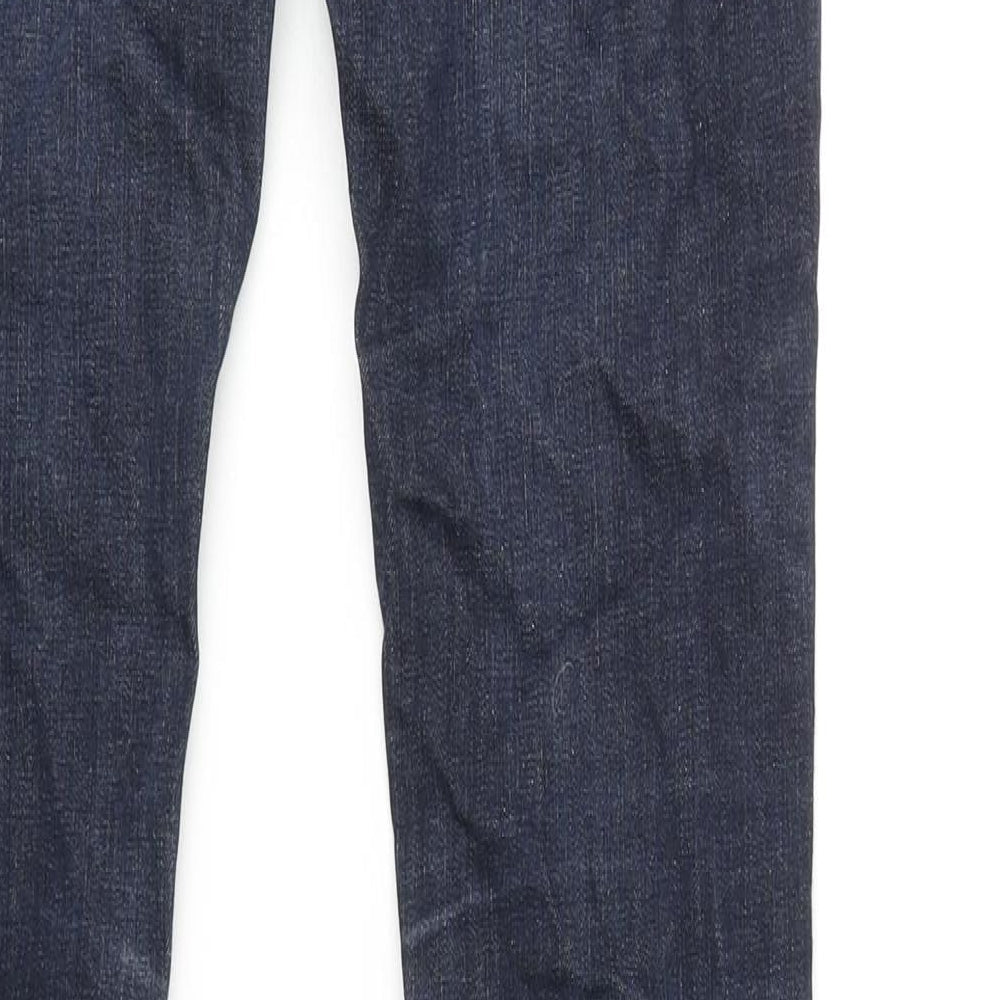 Topshop Womens Blue Cotton Skinny Jeans Size 28 L36 in Regular Zip