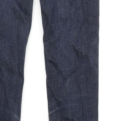 Topshop Womens Blue Cotton Skinny Jeans Size 28 L36 in Regular Zip