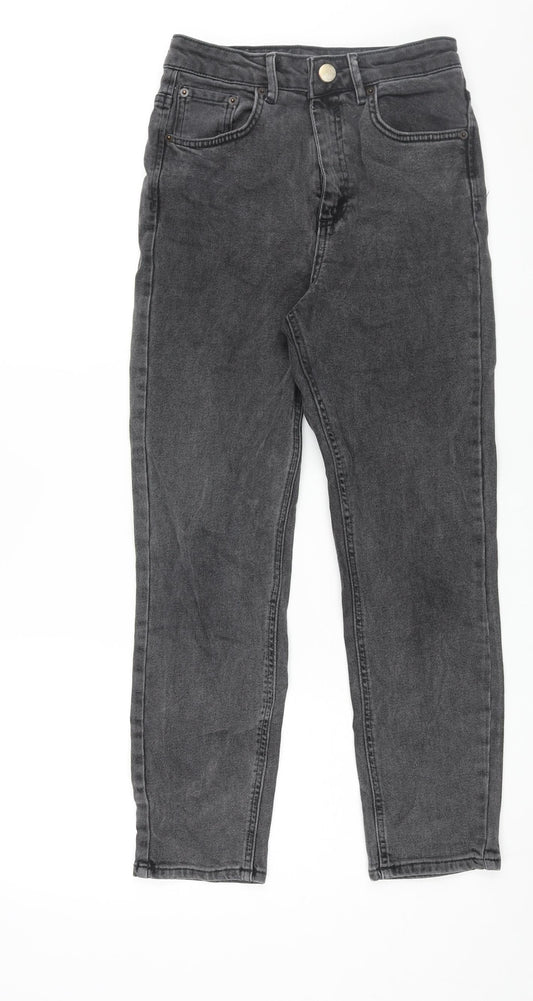 ASOS Womens Grey Cotton Mom Jeans Size 26 in L30 in Regular Zip