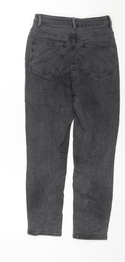 ASOS Womens Grey Cotton Mom Jeans Size 26 in L30 in Regular Zip