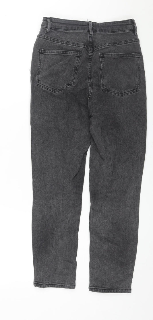 ASOS Womens Grey Cotton Mom Jeans Size 26 in L30 in Regular Zip