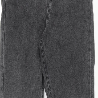 ASOS Womens Grey Cotton Mom Jeans Size 26 in L30 in Regular Zip