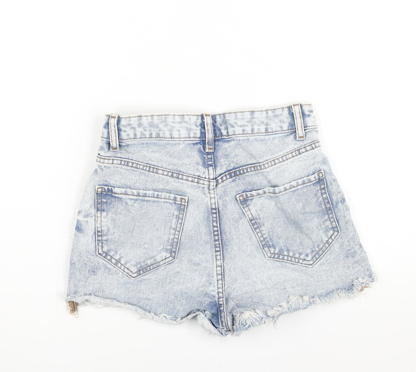 Denim & Co. Womens Blue Cotton Cut-Off Shorts Size 6 L3 in Regular Zip - Distressed
