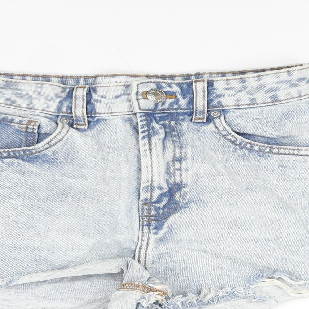 Denim & Co. Womens Blue Cotton Cut-Off Shorts Size 6 L3 in Regular Zip - Distressed