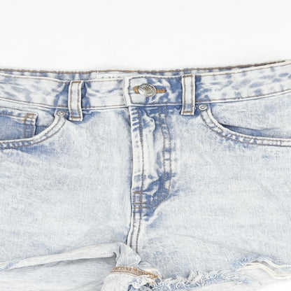 Denim & Co. Womens Blue Cotton Cut-Off Shorts Size 6 L3 in Regular Zip - Distressed