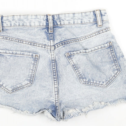 Denim & Co. Womens Blue Cotton Cut-Off Shorts Size 6 L3 in Regular Zip - Distressed