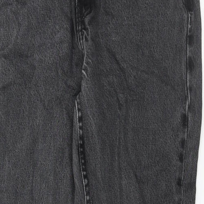 Denim & Co. Womens Black Cotton Mom Jeans Size 14 L27 in Regular Zip