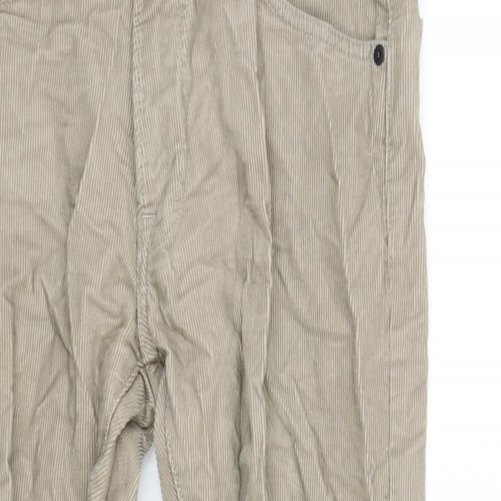 Marks and Spencer Mens Beige Cotton Trousers Size 30 in L29 in Regular Zip
