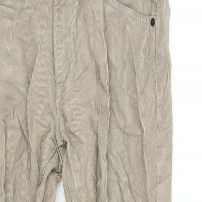 Marks and Spencer Mens Beige Cotton Trousers Size 30 in L29 in Regular Zip