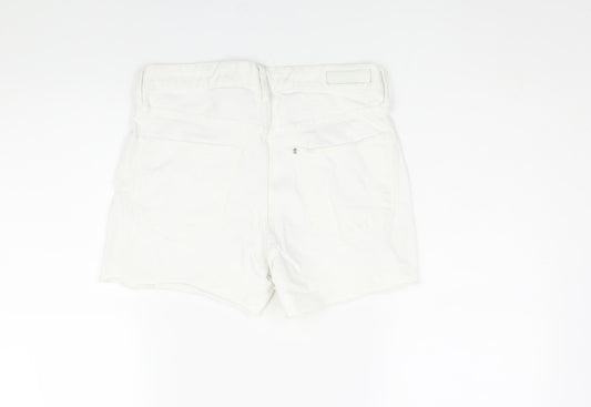 H&M Womens White Cotton Cut-Off Shorts Size 30 in L4 in Regular Zip