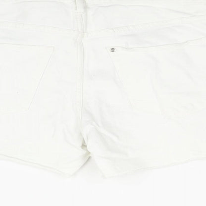 H&M Womens White Cotton Cut-Off Shorts Size 30 in L4 in Regular Zip