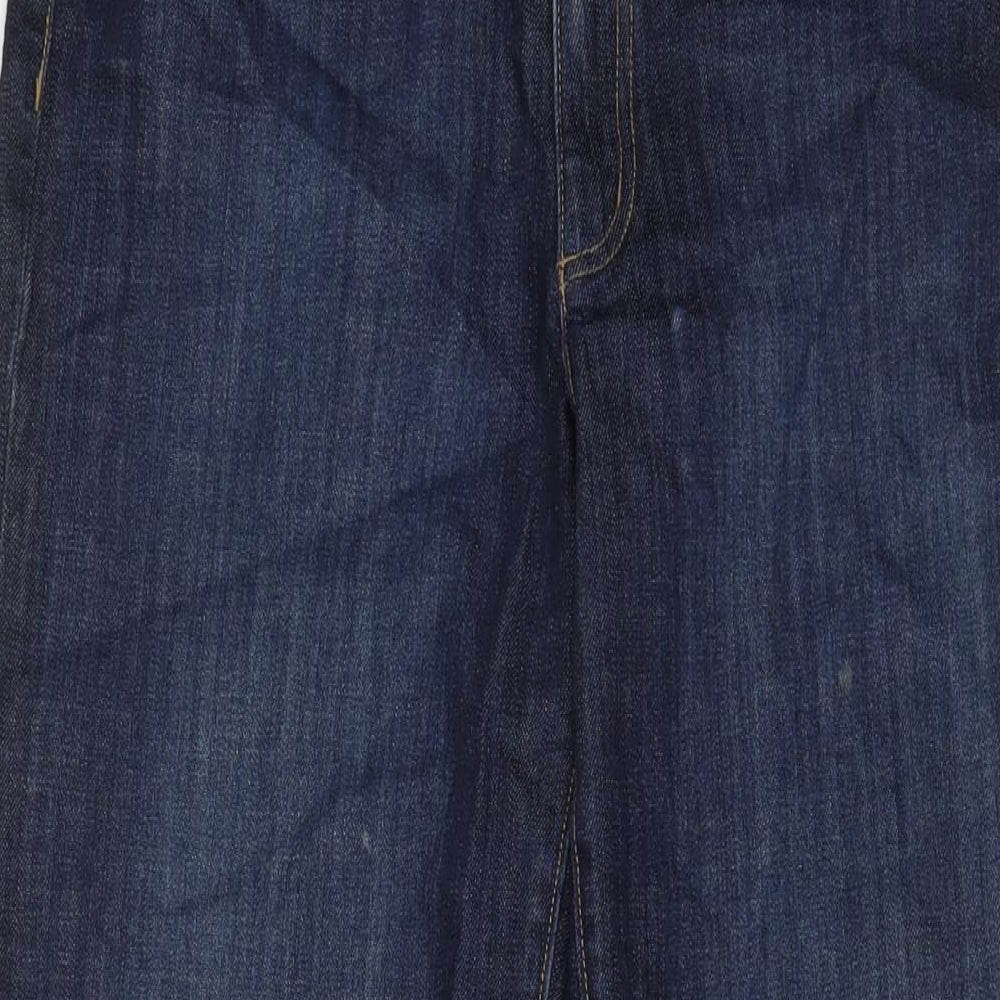 Lands' End Womens Blue Cotton Bootcut Jeans Size 6 L30 in Regular Zip