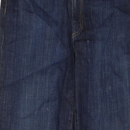Lands' End Womens Blue Cotton Bootcut Jeans Size 6 L30 in Regular Zip