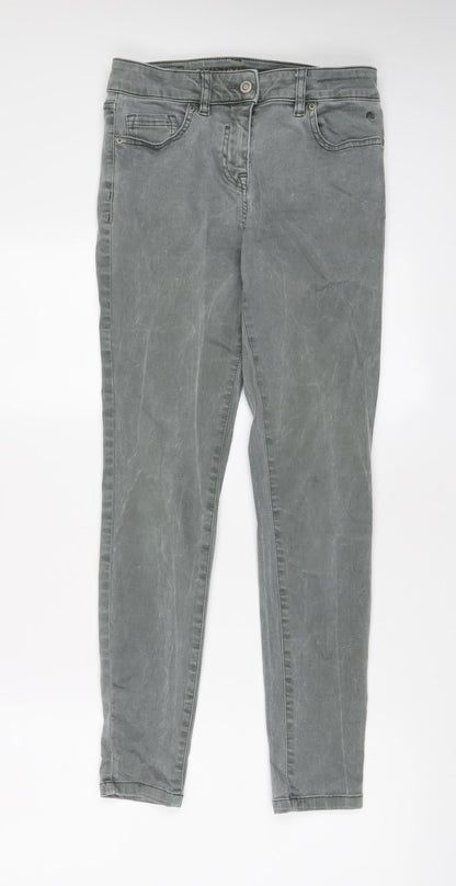 NEXT Womens Green Cotton Skinny Jeans Size 8 L28 in Regular Zip