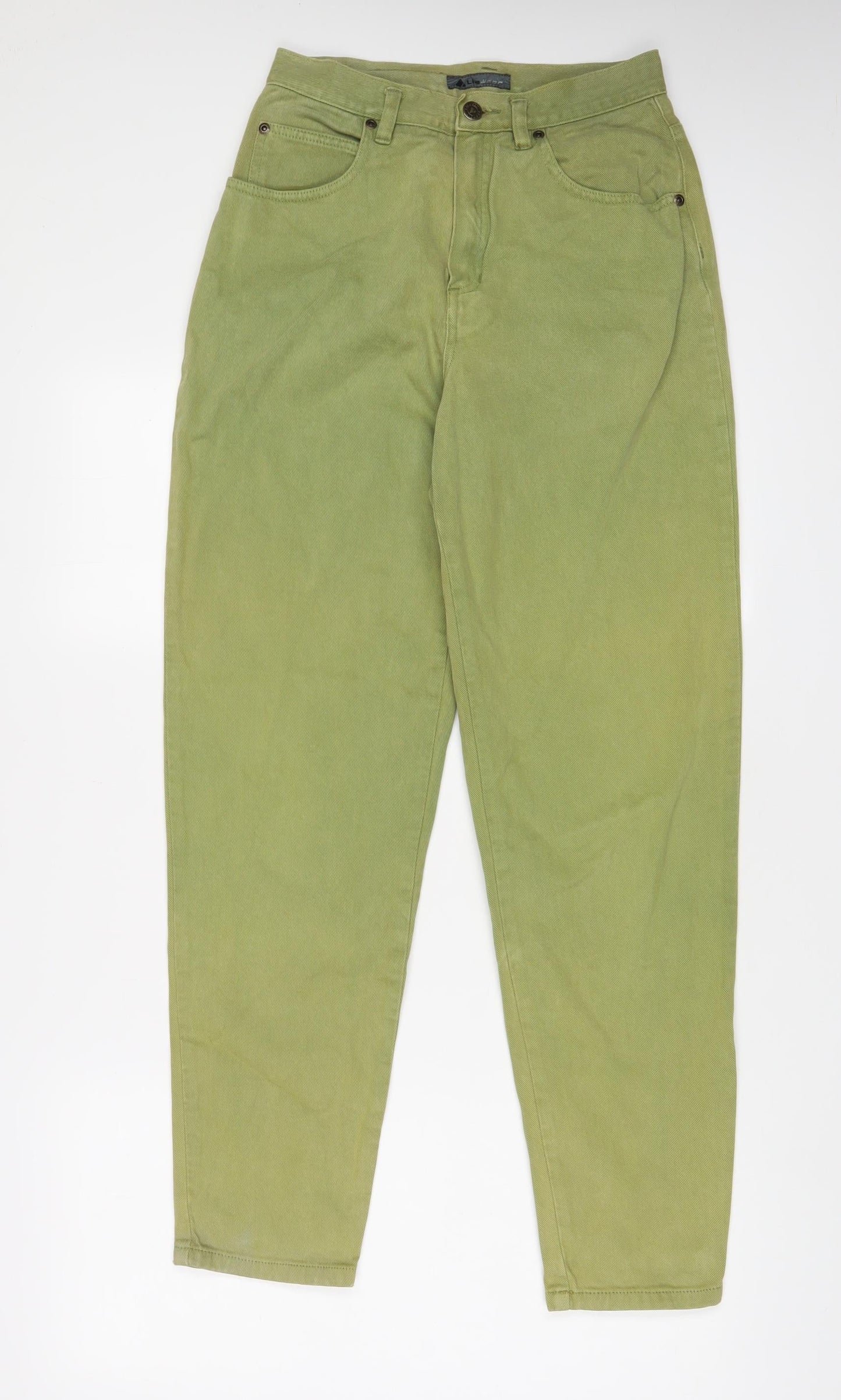 Lizwear Womens Green Cotton Tapered Jeans Size 8 L30 in Regular Zip