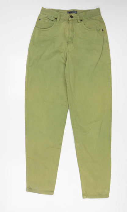 Lizwear Womens Green Cotton Tapered Jeans Size 8 L30 in Regular Zip