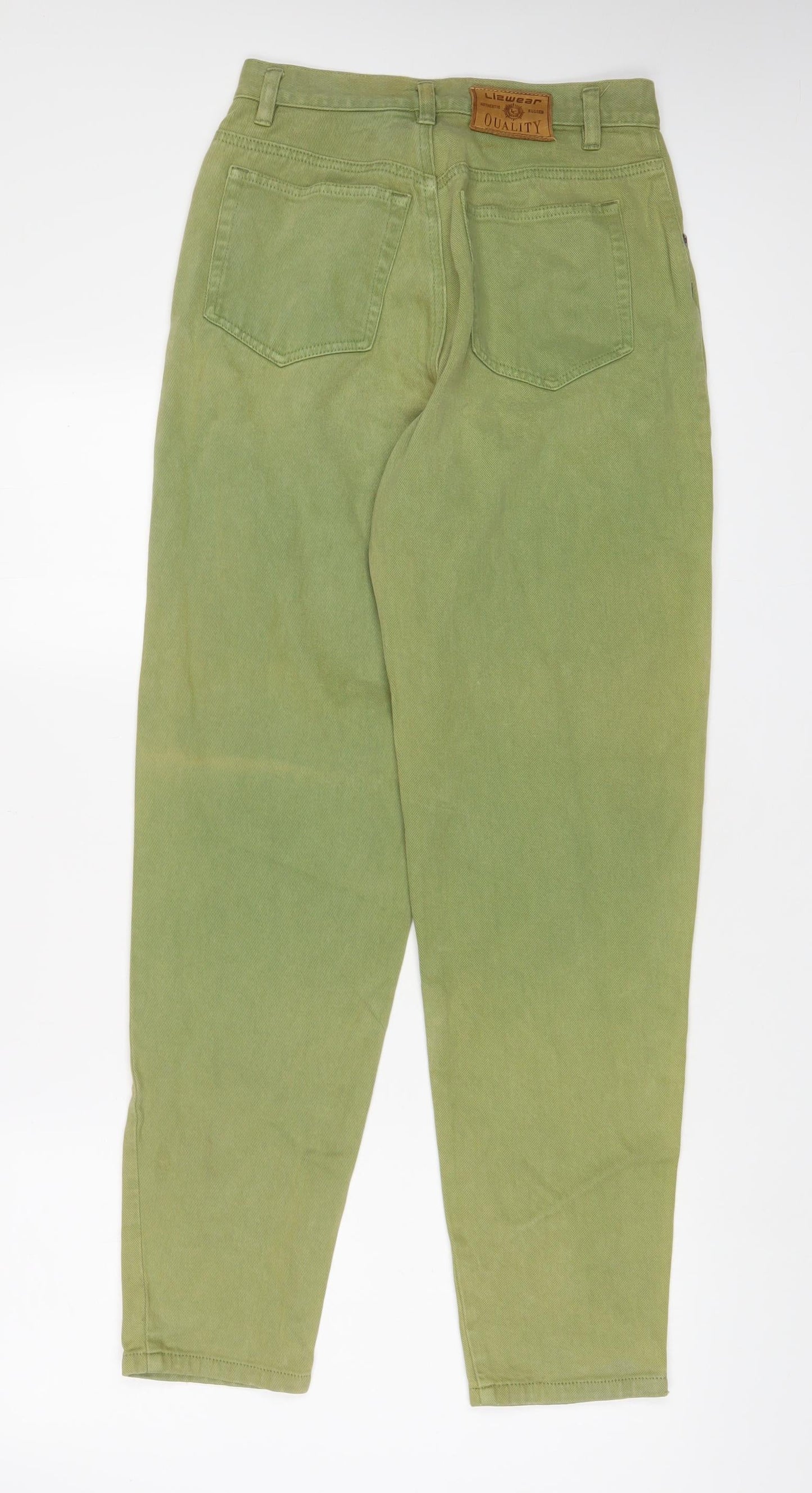Lizwear Womens Green Cotton Tapered Jeans Size 8 L30 in Regular Zip
