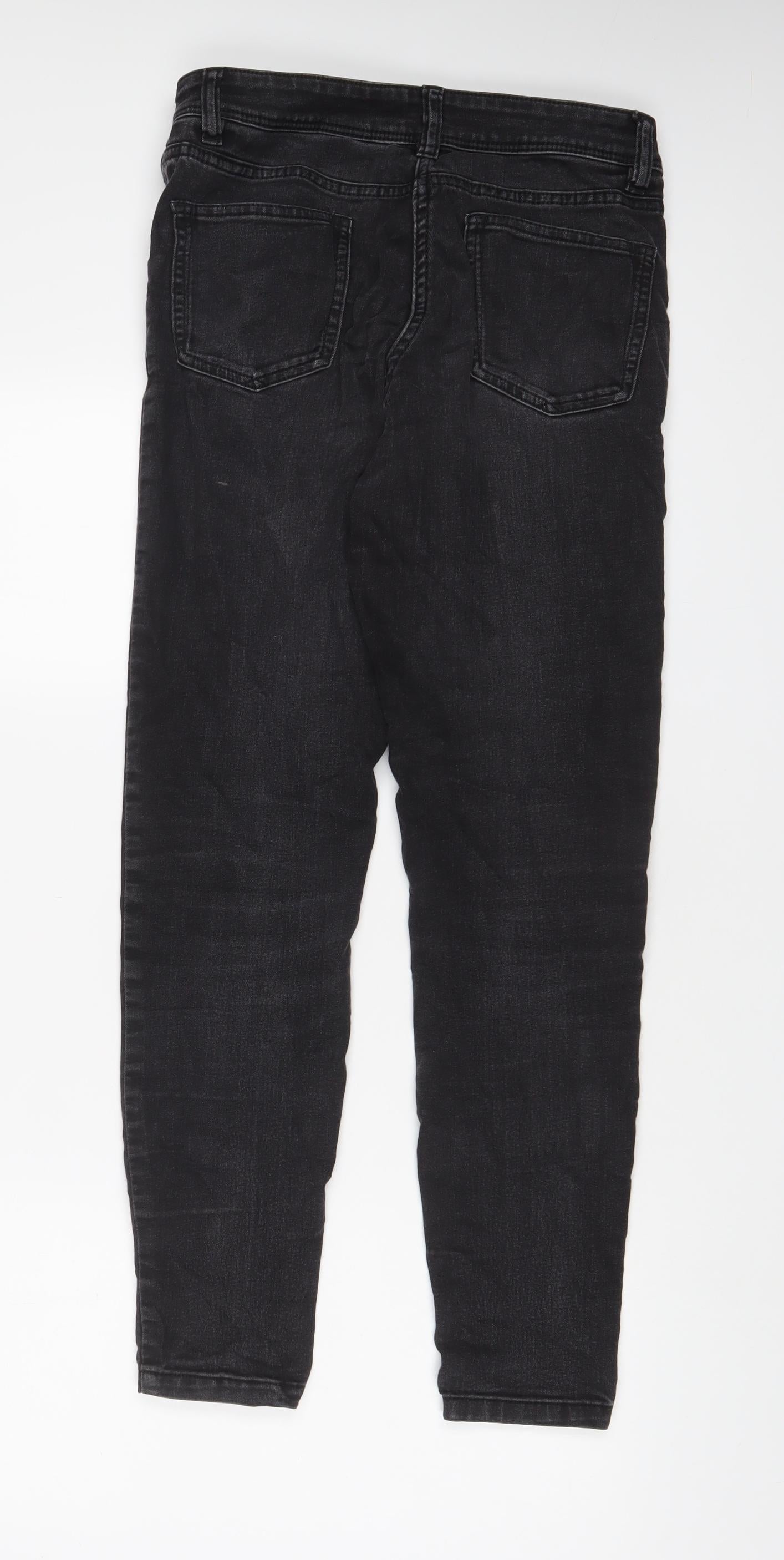 NEXT Womens Black Cotton Skinny Jeans Size 8 L30 in Regular Zip