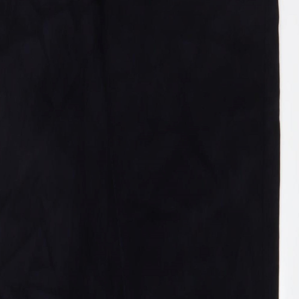 Marks and Spencer Mens Blue Cotton Trousers Size 30 in L33 in Slim Zip