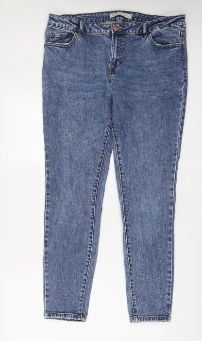 George Womens Blue Cotton Skinny Jeans Size 8 L30 in Regular Zip