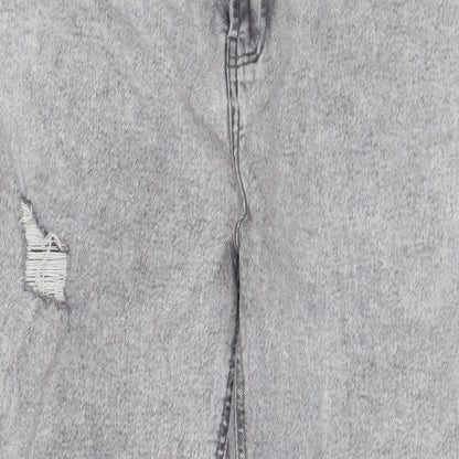 Housebrand Womens Grey Cotton Tapered Jeans Size 36 in L34 in Regular Zip