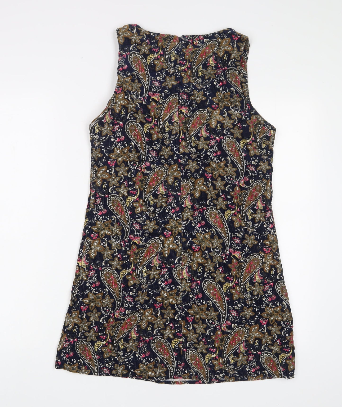 Glamorous Womens Multicoloured Floral Cotton A-Line Size 10 Boat Neck Zip