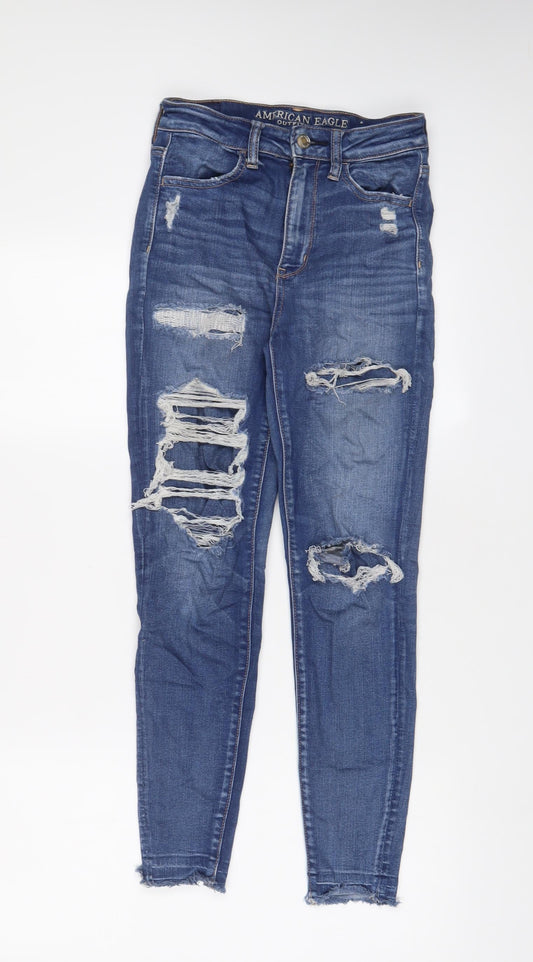 Womens UK Size 26 in American Eagle Outfitters Regular Fit Skinny Blue Jeans
