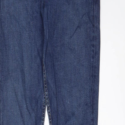 Zara Womens Blue Cotton Skinny Jeans Size 10 L27 in Regular Zip
