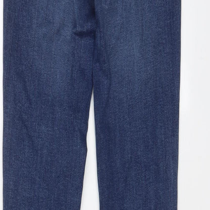 Zara Womens Blue Cotton Skinny Jeans Size 10 L27 in Regular Zip