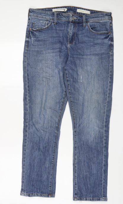 Picro Womens Blue Cotton Boyfriend Jeans Size 31 in L30 in Slim Zip