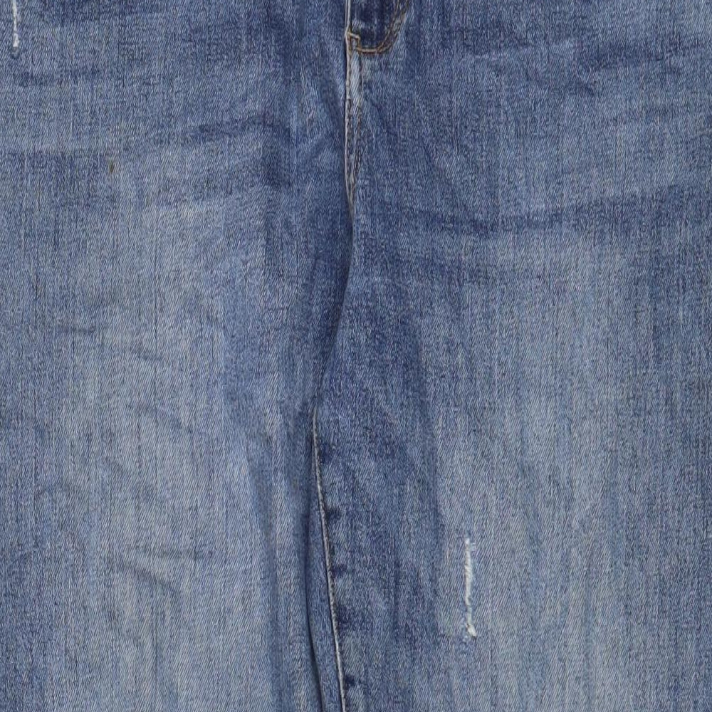 Picro Womens Blue Cotton Boyfriend Jeans Size 31 in L30 in Slim Zip