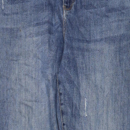 Picro Womens Blue Cotton Boyfriend Jeans Size 31 in L30 in Slim Zip