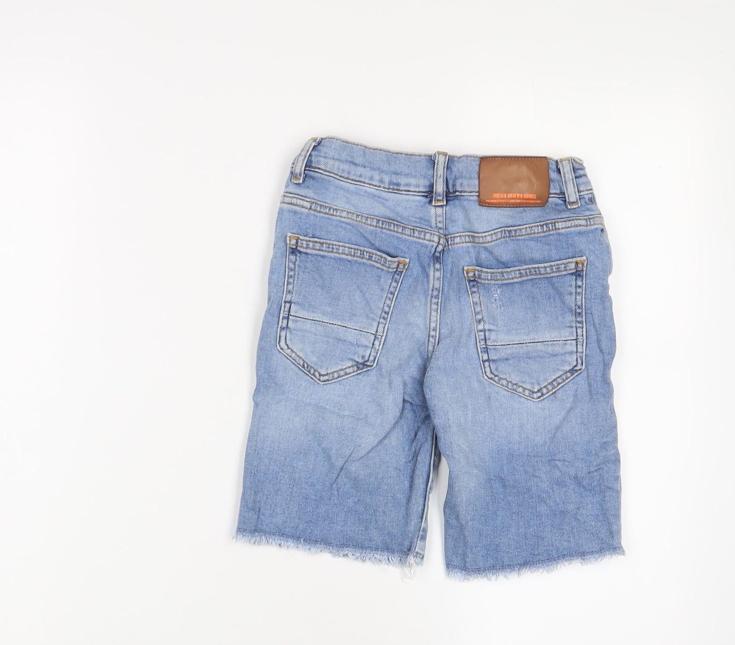 Zara Boys Blue Cotton Bermuda Shorts Size 9 Years L7 in Regular Zip - Distressed, Pockets