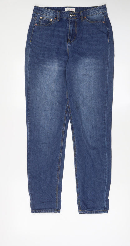 Urban Bliss Womens Blue Cotton Straight Jeans Size 8 L29 in Regular Zip