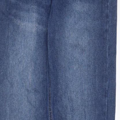 Urban Bliss Womens Blue Cotton Straight Jeans Size 8 L29 in Regular Zip