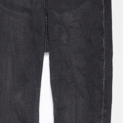 H&M Womens Grey Cotton Skinny Jeans Size 10 L29 in Regular Zip