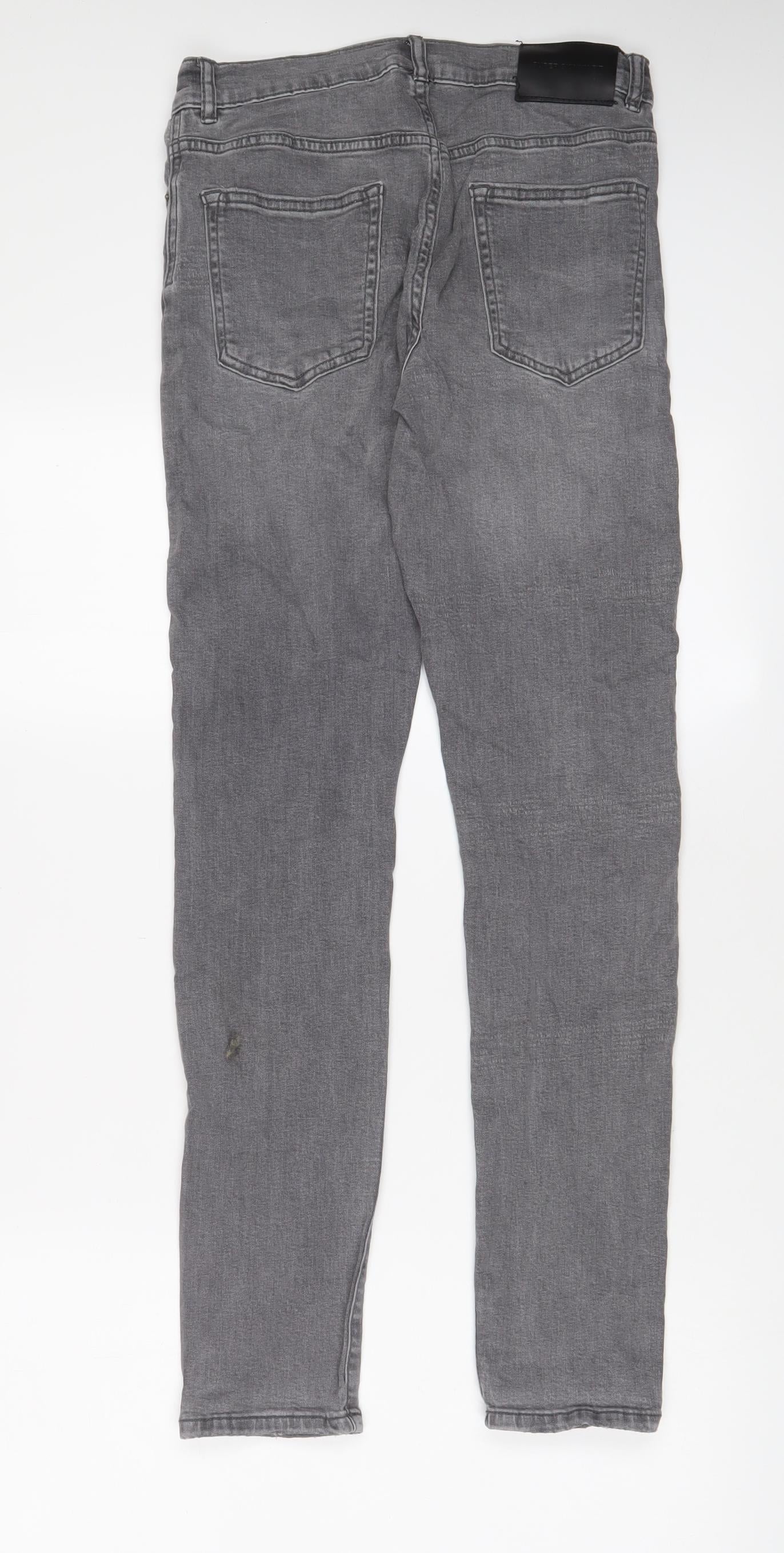 Zara Girls Grey Cotton Skinny Jeans Size 13-14 Years L30 in Regular Zip