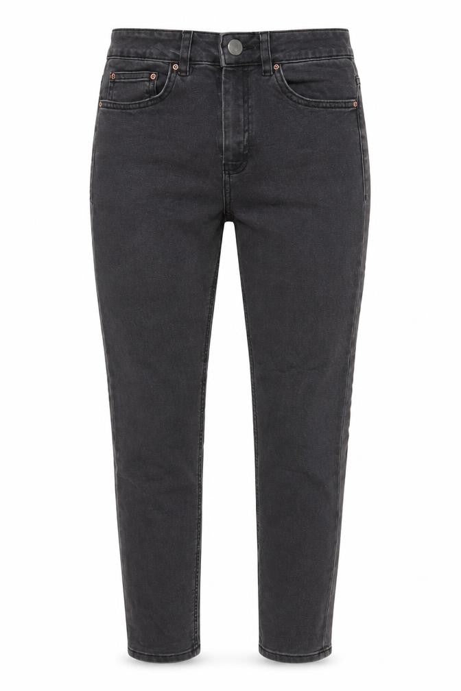 Front view of ASOS women’s grey cotton skinny jeans, size UK 26, in, 32-inch leg regular zip