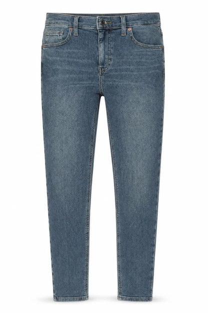 Topshop Womens Blue Cotton Skinny Jeans Size 28 in L34 in Regular Zip