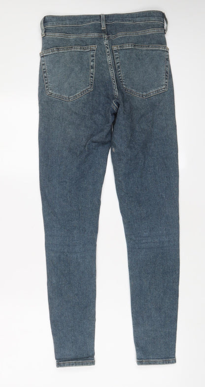 Topshop Womens Blue Cotton Skinny Jeans Size 28 in L34 in Regular Zip