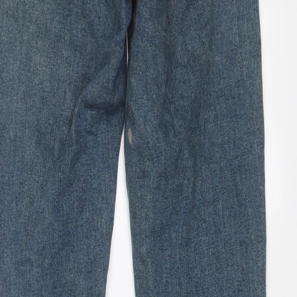 Topshop Womens Blue Cotton Skinny Jeans Size 28 in L34 in Regular Zip