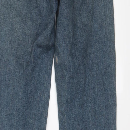 Topshop Womens Blue Cotton Skinny Jeans Size 28 in L34 in Regular Zip