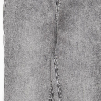 Denim & Co. Womens Grey Cotton Skinny Jeans Size 14 L28 in Regular Zip