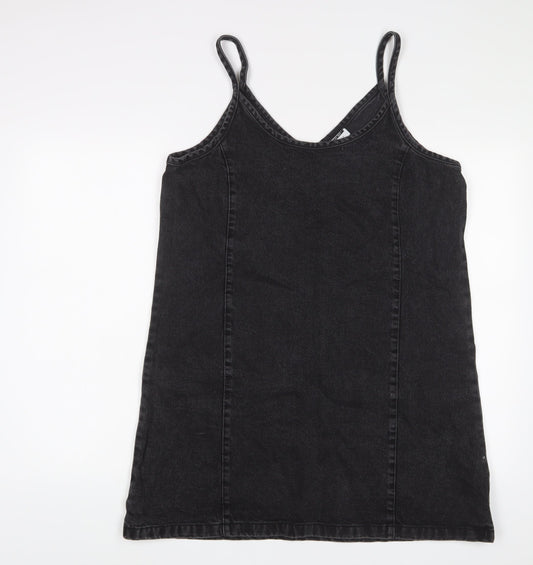 Noisy may Womens Black Cotton A-Line Size L Scoop Neck Pullover